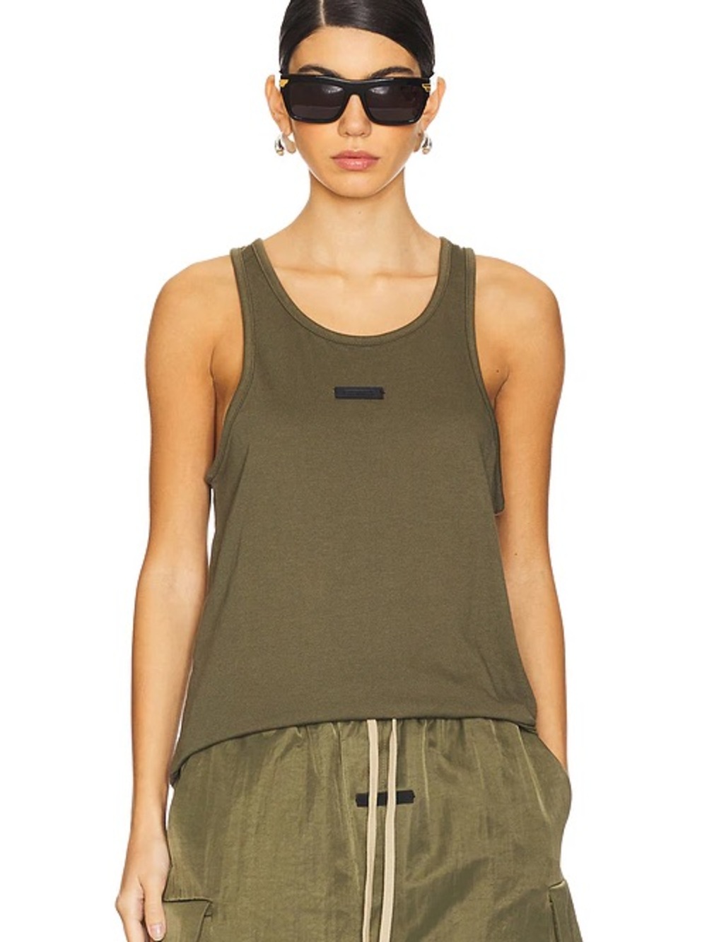 Fear of God ESSENTIALS Olive Essential Tank Top Logo Streetwear